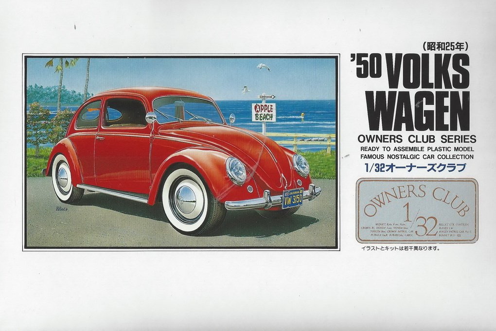 Slotcars66 Volkswagen Beetle 1/32nd scale Arii plastic model kit 1950's -  